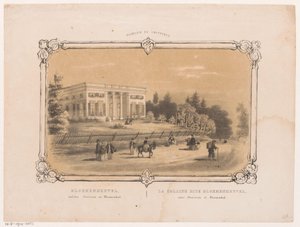 Utsikt över Bloemenheuvel lantgård Bloemenheuvel mellan Overveen och Bloemendaal (titel på objekt) Haarlem och omgivningar (serietitel på objekt) av Hendrik Wilhelmus Last