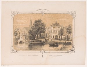 Utsikt över Spaarne med kranen och Waag Utsikt över Spaarne (titel på objekt) Haarlem och omgivningar (serietitel på objekt) av Hendrik Wilhelmus Last