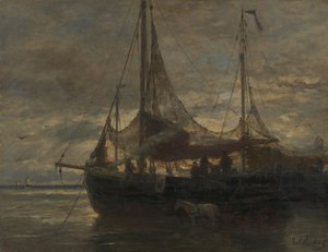 Holländska: Kväll Kväll av Hendrik Willem Mesdag