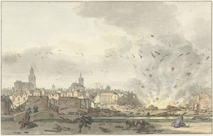 Explosionen av Kruithuis i Delft, 12 oktober 1654 av Hendrik de Winter (signed by artist)