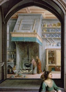Kristus i Martas och Marias hus, detalj i köket, 1620 olja på duk
