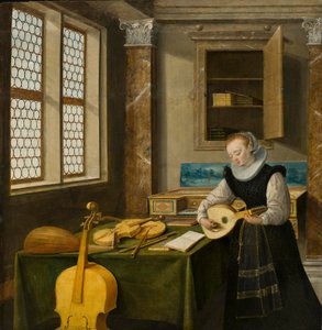 Lady Playing the Lute, ca 1610