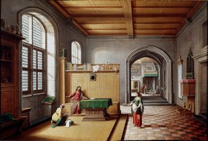Jesus at Marthe et Marie de Bethanie Målning Hendrik van Steenwyck the Jeune (c. 1580- c. 1642) (von Steenwick) (Steenwijk) av Hendrik van (c.1580-1649) Steenwyk