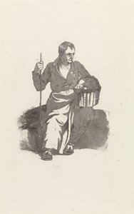 かごを持って座る男スウェーデン語 av Hendrikus van de Sande Bakhuyzen