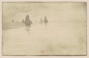 Båtar i en morgondimma av Henri-Charles Guérard