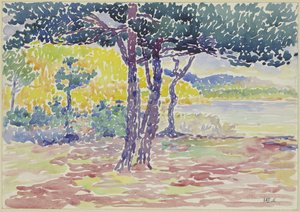 Havets stränder (södra Frankrike) (akvarell på papper) av Henri-Edmond Cross