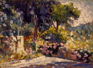 Den blommiga terrassen av Henri-Edmond Cross