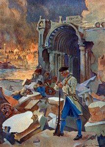 Indian Campaign (1778-1783): syn på slaget vid Trinquemalay i augusti 1782 vid Ceylon, mot den franska armén av Suffren mot britterna av amiral Hugues” (Amerikanska revolutionskriget: Ostindien: slaget vid Trincomalee mellan en brittisk flotta