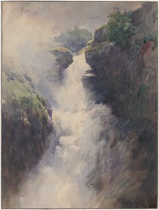 Ett vattenfall i bergen av Henri-Joseph Harpignies