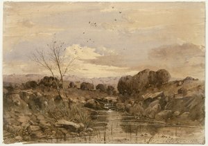 Landskap med bäck av Henri-Joseph Harpignies