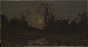 Månuppgång av Henri-Joseph Harpignies