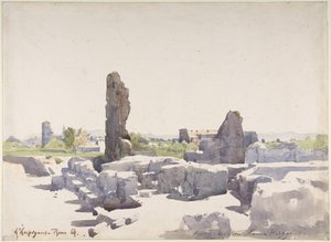 Utsikt över Colosseum från Domitianus basilika och det flaviska palatset, Rom av Henri-Joseph Harpignies