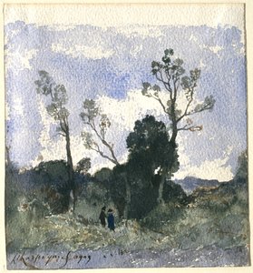 Skogbevuxet landskap av Henri-Joseph Harpignies
