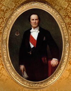 Porträtt av baron Eugene-Georges Haussmann, prefet av Paris (1809-1891)” Han var upphovet till de stora renoveringsarbetena av staden Paris under det andra imperiet. Målning av Henri Lehmann (Karl Ernest (Ernst) Rudolf Heinrich Salem dit) (1814-1882) av Henri Lehmann