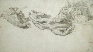 Skiss för Saint Catherine of Alexandria (grafit på papper) av Henri Lehmann
