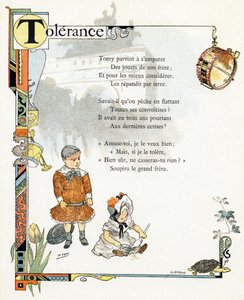 Illustration till "Alfabetet med goda exempel", ca 1890 (gravyr)