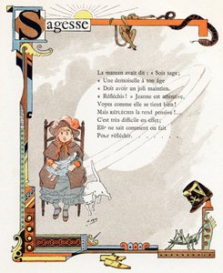 Illustration till "Alfabetet med goda exempel", ca 1890 (gravyr)