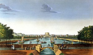 Paris, Villette-bassängen av Henri (after) Courvoisier Voisin