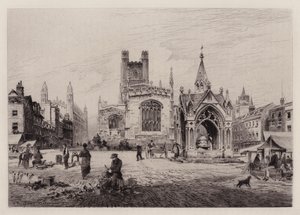 Cambridge: Market Hill (etsning)