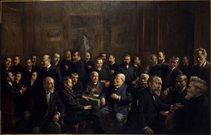 Kollektivt porträtt av medlemmar av Association of French Republican Journalists av Henri Adolphe Laissement