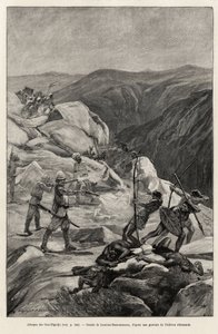 Oua-Elgedjo attack. Gravyr av Laurent Desrousseaux för att illustrera berättelsen "" Au secours d