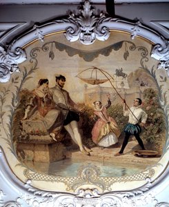 Fiskeplats vid Chantilly Castle Målning av Henri Baron (1816-1885) 1846 Sön. 0,97x1,14 m Chantilly, Musee Conde