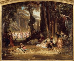 Vårfest i Toscana. Målning av Henri Baron (1816-1885)