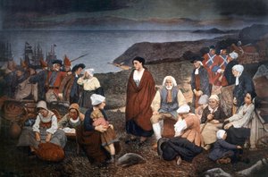 Scattering of the Acadians 1755, c.1900 (målning) av Henri Beau