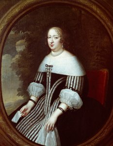 Porträtt av Anne av Österrike (1601-1666) regente i änkaklänning Målning av Charles Beaubrun (1604-1692) och Henri Beaubrun (1603-1677) 1600-talets sön. 1,8x1 m Versailles, musee du chateau