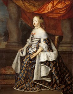 Porträtt av Maria Theresia av Spanien 1638-1683 som drottning av Frankrike