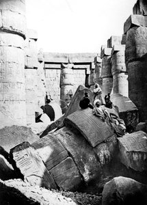 Tempelinteriör, Karnak, Nubia, Egypten, 1887