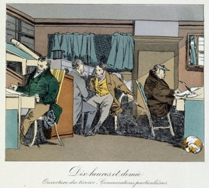 Tio och en halv timme: öppning av lådor och privata samtal - i "" Administrativa seder"" av Henri Monnier av Henri Bonaventure Monnier