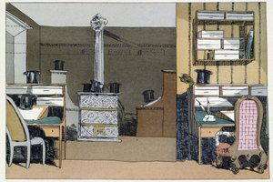 Två timmar: promenader i ministeriets inre, hattar ersätter det frånvarande - i "" Administrativa seder"" av Henri Monnier av Henri Bonaventure Monnier