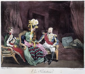 A Protector - i "" Parisian Sketches" av Henri Monnier, ed. Delpech, Paris