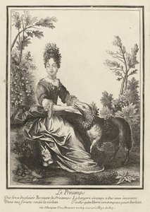 Vår Le Printemps (titel på objekt) Personifieringar av de fyra säsongerna (serietitel) av Henri Bonnart (possibly)