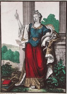 Allegory of Medicine (färgad gravyr)