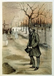 Illustration av Henri Boutet, för "Francines muff" (Le Manchon de Francine) av Louis-Henri Murger, även känd som Henri Murger; (1822-1861), fransk romanförfattare och poet.