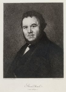 Porträtt av Marie-Henri Beyle, dit Stendhal 1783-1842 1840. av Henri Bérengier