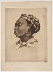 En afrikansk kvinna, efter Eva Gonzalès av Henri Charles Guérard