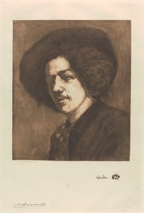 Porträtt av Whistler av Henri Charles Guérard