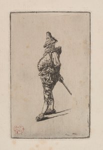 Punchinello, efter Meissonier av Henri Charles Guérard