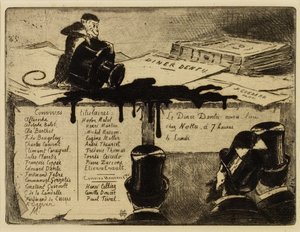 Apa som välter ett bläckhus, 1881