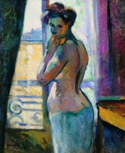 Framför fönstret, rue Boursault av Henri Charles Manguin