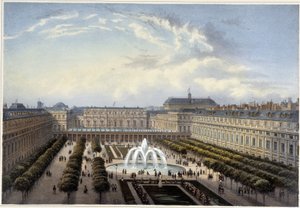 Jardin du Palais-Royal, cirka 1820 i ""Views of Paris"" av Courvoisier 1827