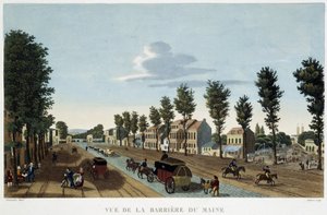 View of the Barrier du Maine - i "" View of Paris, circa 1810: Les Barriers de Paris"" av Courvoisier