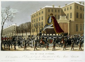 Begravningsvagn för översättningen av Louis XVI och Marie Antoinette till Saint Denis den 21 januari