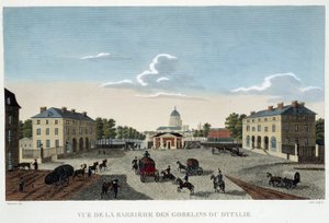 Gobelinerna eller den italienska barriären, cirka 1820 - i ""Views of Paris"" av Courvoisier av Henri Courvoisier-Voisin