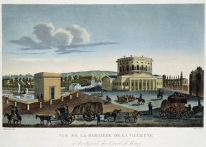 La barrier de la Villette, cirka 1820 - i "" Views of Paris "" av Courvoisier av Henri Courvoisier-Voisin