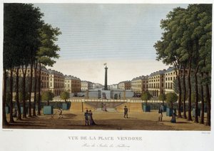 Place Vendôme, utsikt över en trädgård - Paris av Courvoisier av Henri Courvoisier-Voisin