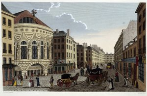 Theatre of the Opera Comique, cirka 1820 i ""Views of Paris"" av Courvoisier 1827